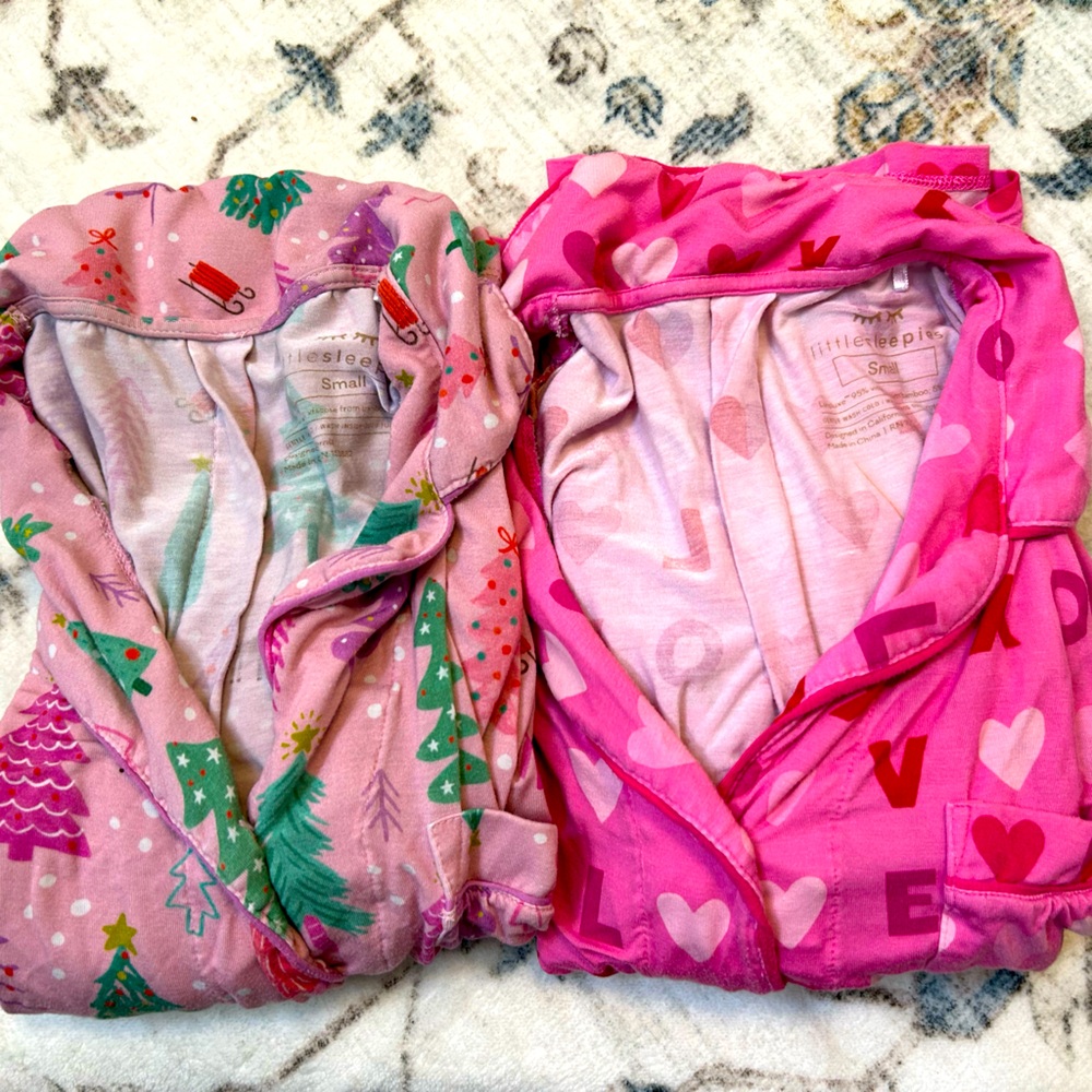 Little Sleepies Mom Sleep shirt bundle. Pink Trees and Pink XOXO